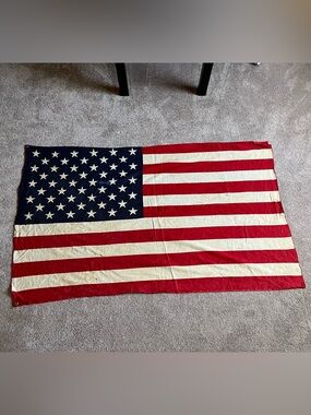 Vintage 1960’s Cotton American Flag 36 x 60in